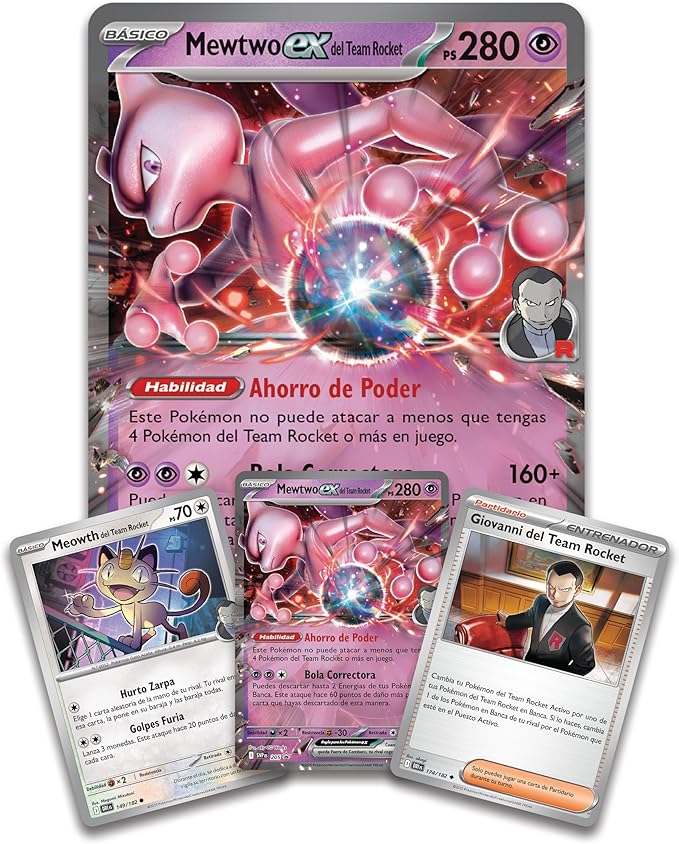 🌟 Colección Mewtwo EX del Team Rocket - Edición Española con Cartas Promocionales