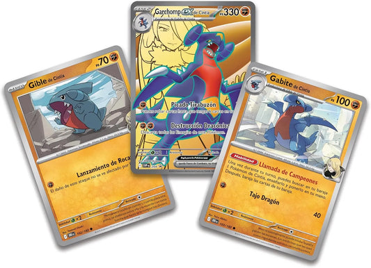 artas exclusivas de la Colección Prémium Garchomp ex de Cintia Pokémon TCG