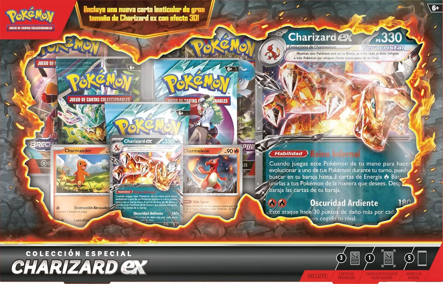 Contenido de la Colección Especial Charizard ex Pokémon TCG