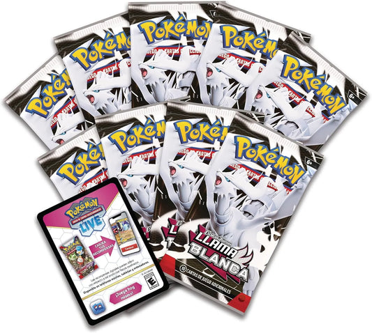 Contenido sobres y accesorios Caja de Entrenador Élite Llama Blanca Pokémon TCG