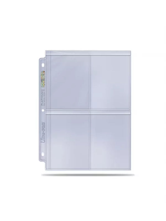 HOJAS 4 BOLSILLOS PLATINUM ULTRA PRO PARA TOPLOADERS