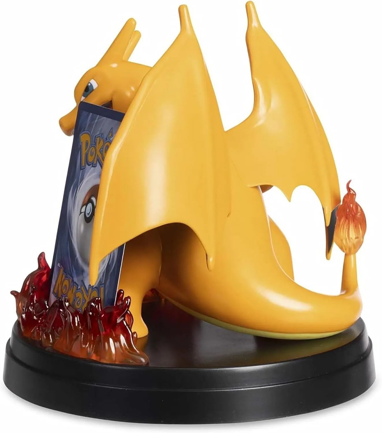 Figura Charizard vista trasera con ranura para carta – edición Super Premium