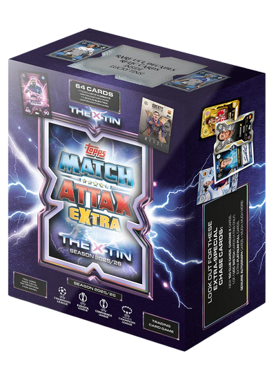Topps Match Attax Extra 2025/26 The X Tin - Caja 3D con Messi y cartas chase