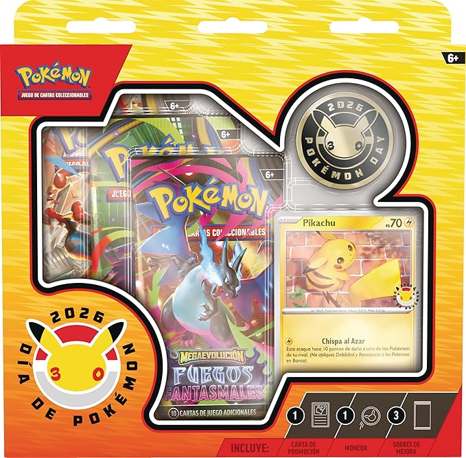 Colección Pokémon Day 2026 - Carta promo Pikachu 30 aniversario y moneda conmemorativa