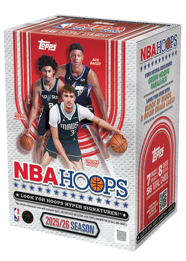 Value Box Topps NBA Hoops 2025-26 en inglés con parallels Green Hoops