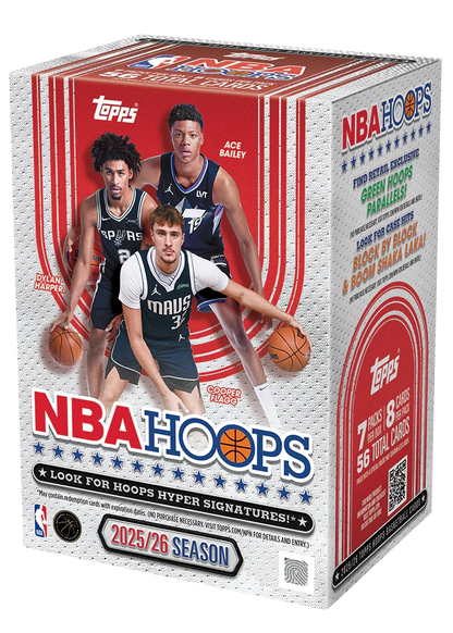 Value Box Topps NBA Hoops 2025-26 en inglés con parallels Green Hoops