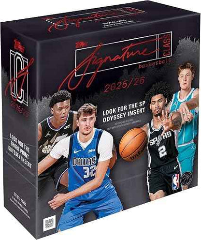 Mega Box Topps Signature Class 2025-26 NBA en inglés con parallels Chrome