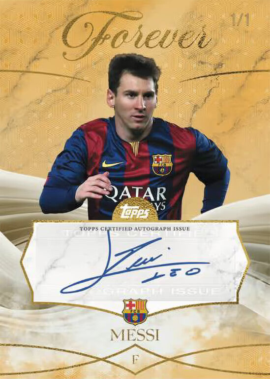Topps Forever FC Barcelona - Legends Autograph Gold FoilFractor Parallel Messi 1/1