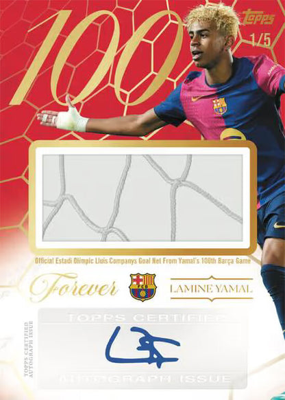 Topps Forever FC Barcelona - Century Club Yamal Edition Autograph Relic con red del Camp Nou