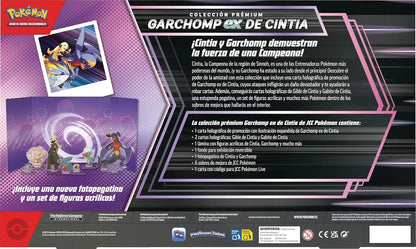 Parte trasera de la Colección Prémium Garchomp ex de Cintia Pokémon TCG