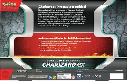 Parte trasera de la caja Charizard ex Colección Especial Pokémon TCG