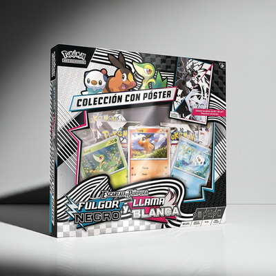 Caja Coleccion con Poster Fulgor Negro y Llama Blanca en espanol, vista frontal con promos y poster