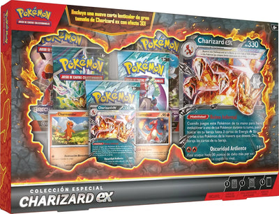 Caja Charizard ex Pokémon TCG Colección Especial vista lateral