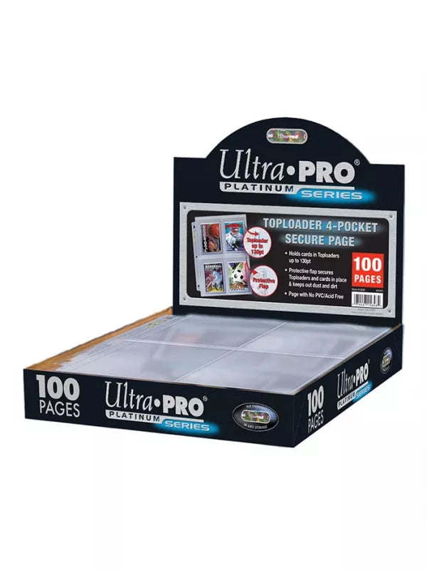 HOJAS 4 BOLSILLOS PLATINUM ULTRA PRO PARA TOPLOADERS