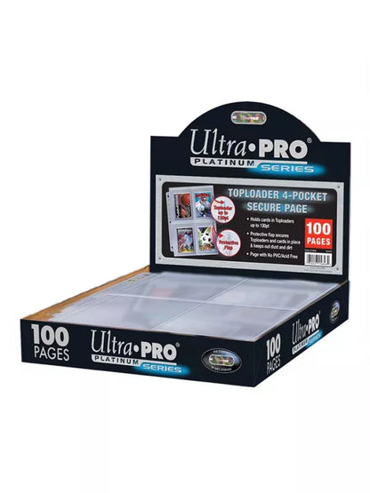 HOJAS 4 BOLSILLOS PLATINUM ULTRA PRO PARA TOPLOADERS