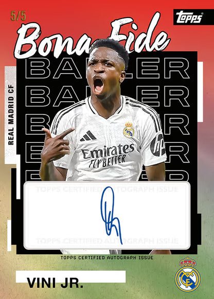 Topps Real Madrid Team Set - Bona Fide Baller Autograph Red Parallel Vini Jr /5