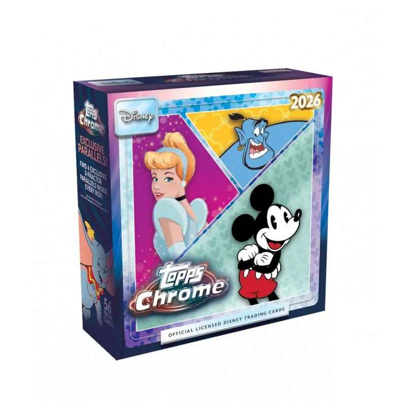 Mega Box Topps Chrome Disney 2026 en inglés con parallels X-Fractor