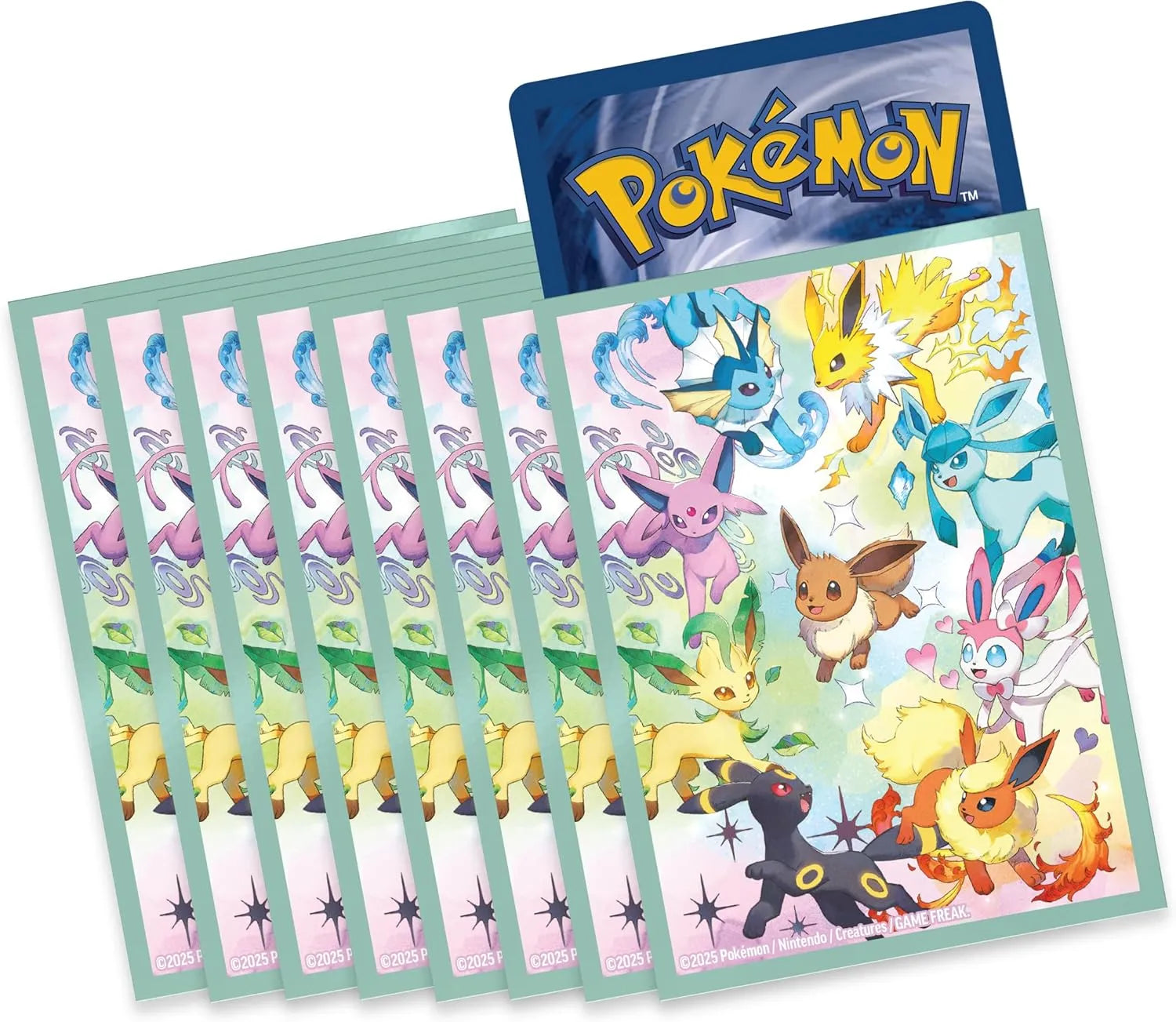 Contenido completo de Evoluciones Prismáticas: sobres, peluche, cartas y tapete