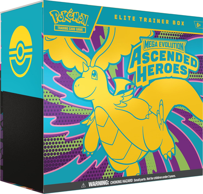 Caja de Entrenador Élite Pokémon Megaevolución Héroes Ascendentes - Vista frontal con Mega Dragonite