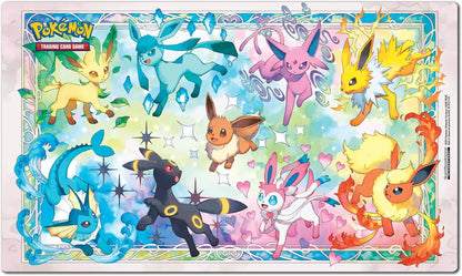 Tapete de juego con las evoluciones de Eevee de Evoluciones Prismáticas