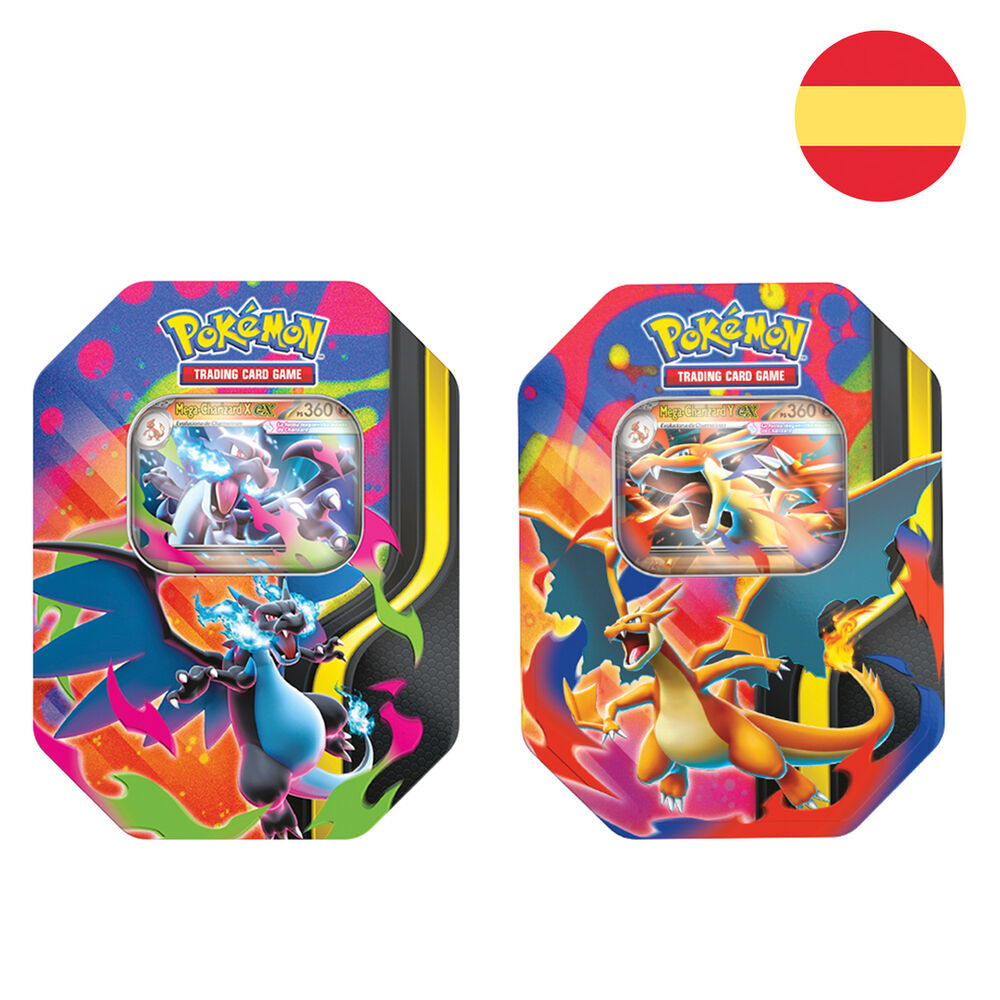 Latas Pokémon Mega Charizard X ex y Y ex en castellano - Ambas variantes con carta promo 360HP