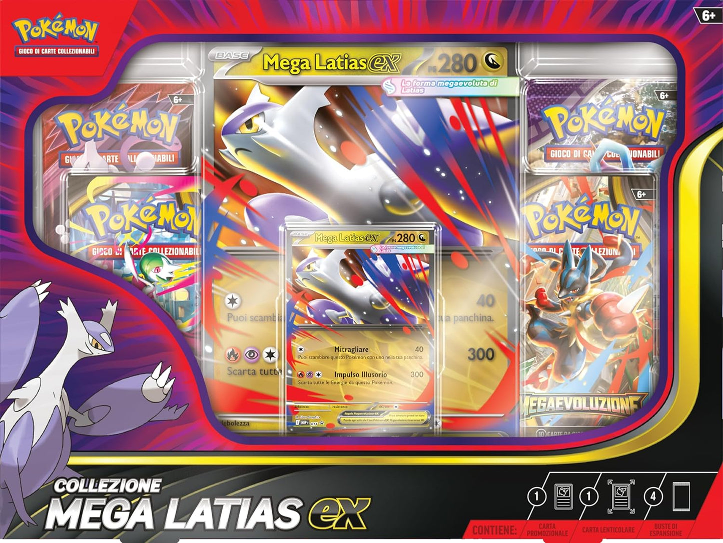 Carta promocional Mega Latias EX en primer plano incluida en la colección.