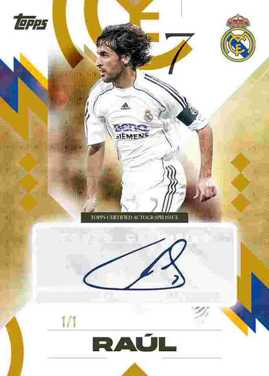 Topps Los Blancos Real Madrid - Autograph Gold FoilFractor Raúl 1/1