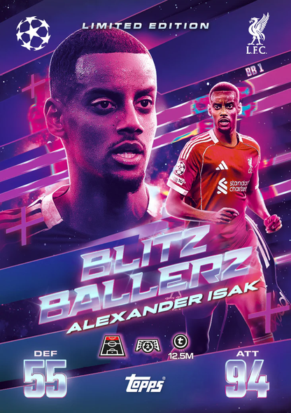Carta Blitz Ballerz Limited Edition Alexander Isak Liverpool - Match Attax Extra 2025/26