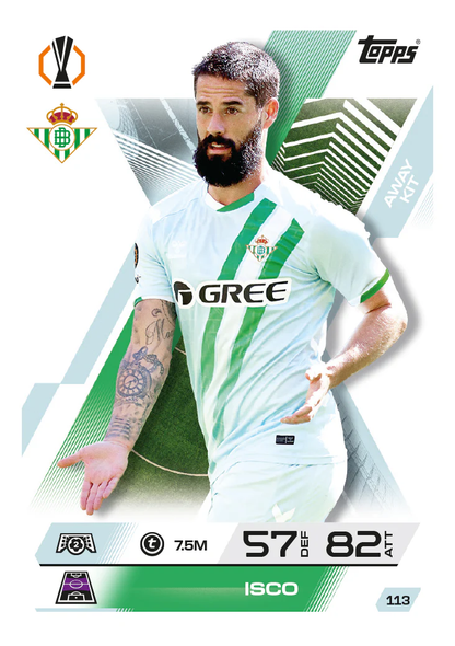 Carta Isco Real Betis Away Kit Europa Conference League - Match Attax Extra 2025/26