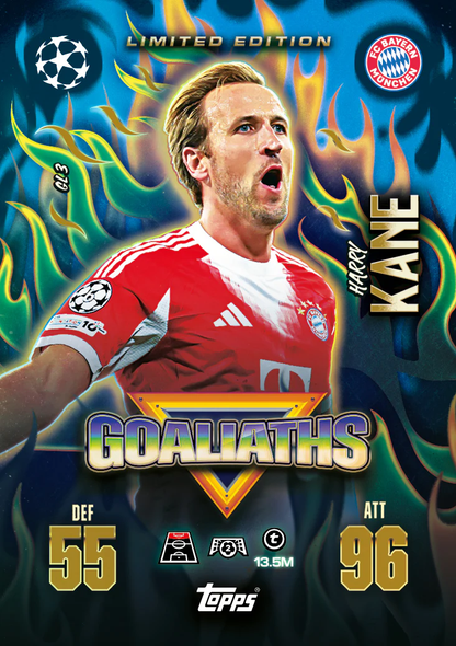 Carta Goliaths Limited Edition Harry Kane FC Bayern München ATT 96 - Match Attax Extra 2025/26