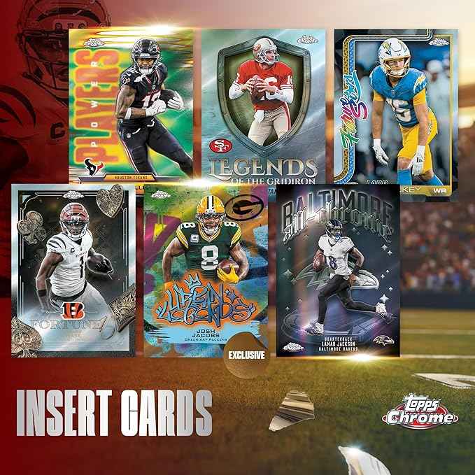 Cartas autografiadas Topps Chrome NFL 2025 inserts rookie autograph case hit