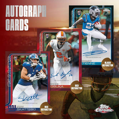 Firmas autógrafos Topps Chrome NFL 2025 Mega Box stars rookies